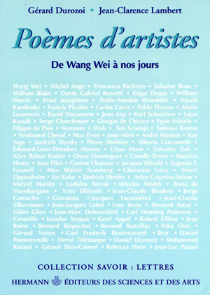 couverture Poèmes d'artistes, de wang wei à nos jour